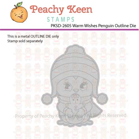 PKSD-2605 Warm Wishes Penguin Outline Die