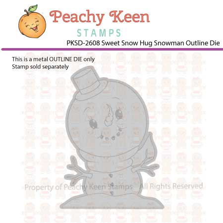 PKSD-2608 Sweet Snow Hug Snowman Outline Die