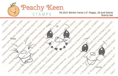 PK-2521 Winter Faces Jill, Peggy and Dianie 2.5" Face Stamp Set