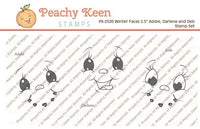 PK-2520 Winter Faces Addie, Darlene and Deb 2.5" Face Stamp Set