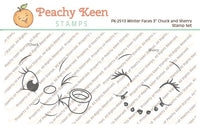 PK-2513 Winter Faces Chuck and Sherry 3" Face Stamp Set
