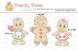 PK-2530 Peppermint Polly, Sprinkled Sandy and Valentine Val Gingerbread Doll Stamp Set