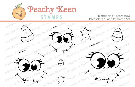 PK-3012 "JACK" Scarecrow Faces 3", 2.5" and 2" Stamp Set
