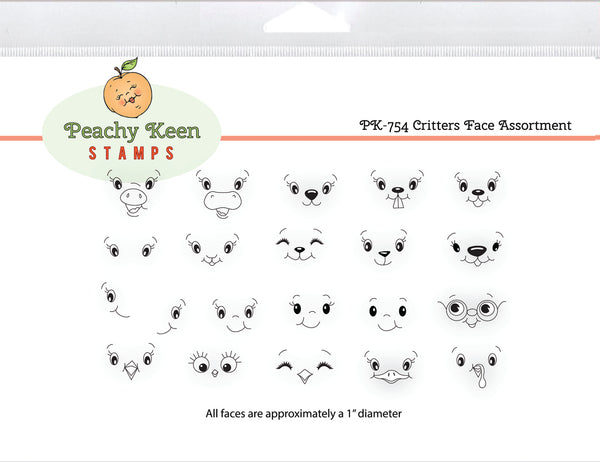 PK-754 Critter Faces Medium Stamp Set