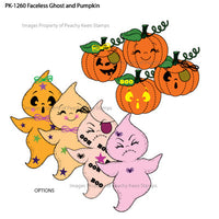 PK-1260 Faceless Ghost and Pumpkin Stamp Set