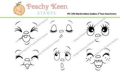 PK-1293 Marshmallow Soakers 2" Face Stamp Set