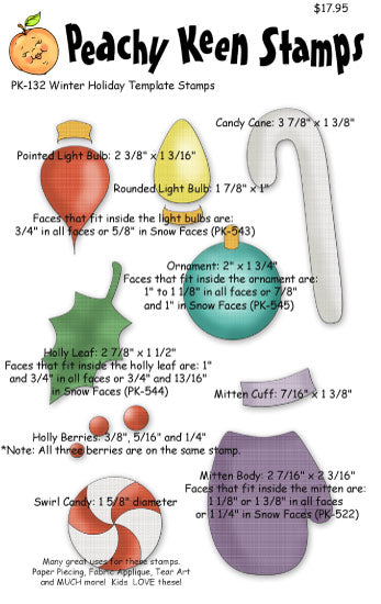 PK-132 Winter Holiday Template Stamps