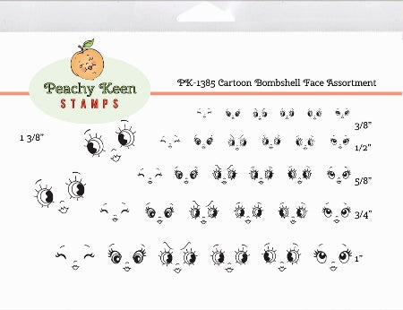 PK-1385 Cartoon Bombshell Face Stamp Assortment