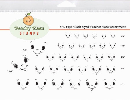 PK-1530 Black Eyed Peaches Face Stamp Assortment