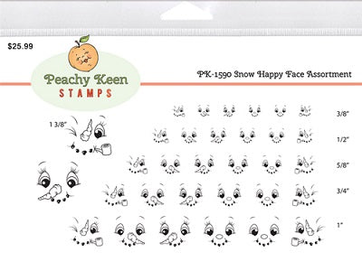 PK-1590 Snow Cute Face Stamp Assortment