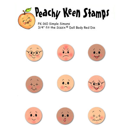 PK-160 Simple Simon Face Stamp Set 3/4"