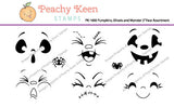 PK-1600 Pumpkins, Ghosts and Monster 2" Face Stamp Set