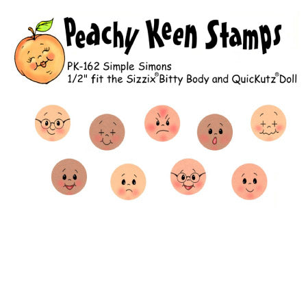 PK-160 Simple Simon Face Stamp Set 3/4"
