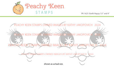 PK-1625 Starlit Happy 3 1/2" and 4" Face Stamp Set