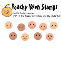 PK-166 Dolly Dumplins Face Stamp Set 1/2"