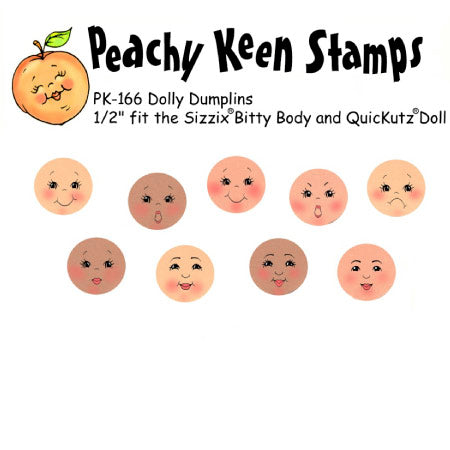 PK-166 Dolly Dumplins Face Stamp Set 1/2"