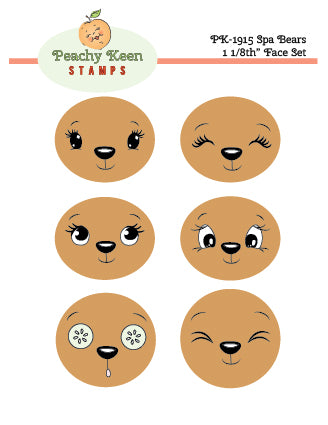 PK-1915 Spa Bear Faces 1 1/8" Face Set