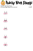 PK-518 Silly Clown Faces 1-1/8" Face Stamp Set