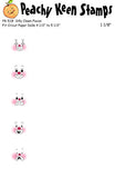 PK-518 Silly Clown Faces 1-1/8" Face Stamp Set