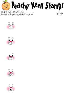 PK-518 Silly Clown Faces 1-1/8" Face Stamp Set