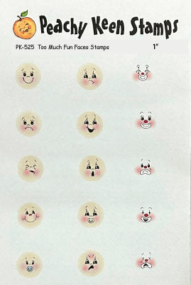 PK-525 Too Much Fun Face Stamp Set 1"