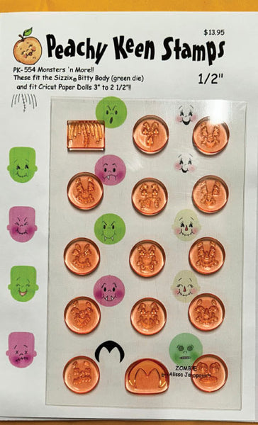 PK-554 Monsters ‘n More 1/2" Face Stamp Set