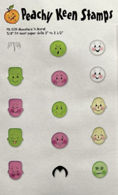 PK-559 Monsters ‘n More 5/8" Face Stamp Set
