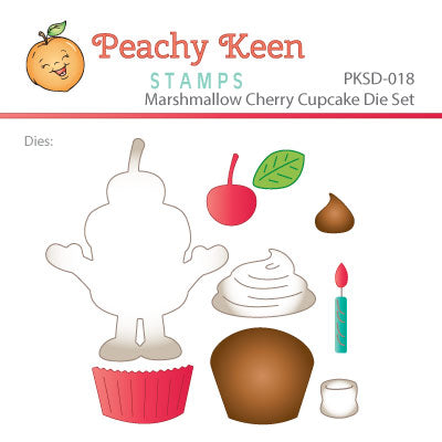 PKSD-018 Marshmallow Cherry Cupcake Die Set