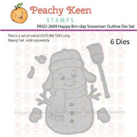 PKSD-2609 Happy Brrr-day Snowman Outline Die Set