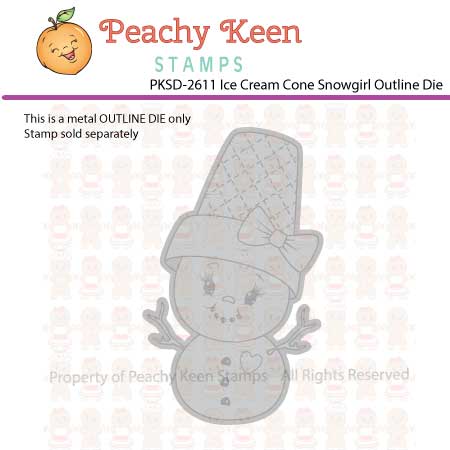 PKSD-2611 Ice Cream Cone Snowgirl Outline Die