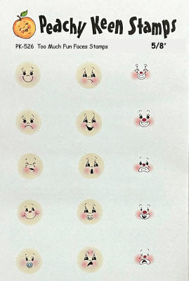 PK-526 Too Much Fun Face Stamp Set 5/8"