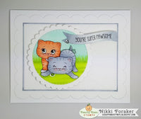 PK-2007 Here Kitty Cupcake Stamp Set