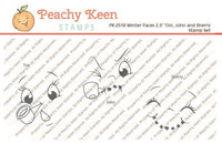 PK-2518 Winter Faces Tim, John and Sherry 2.5" Face Stamp Set