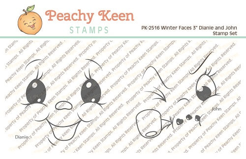 PK-2516 Winter Faces Dianie and John 3" Face Stamp Set