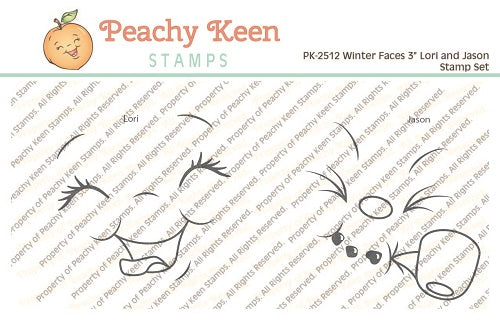 PK-2512 Winter Faces Lori and Jason 3" Face Stamp Set