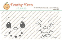 PK-2517 Winter Faces Addie and Peggy 3" Face Stamp Set