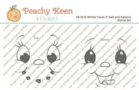 PK-2514 Winter Faces Deb and Darlene 3" Face Stamp Set