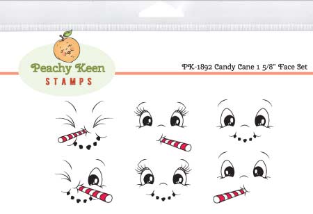 PK-1892 Candy Cane Faces 1 5/8" Stamp Set