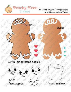 PK-2533 Faceless Gingerbread and Marshmallow Treats Stamp Set