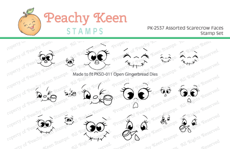 PK-2537 Assorted Scarecrow Faces Stamp Set