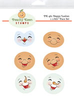 PK-461 Happy Lashes Faces 1 1/8th inch Stamp Set